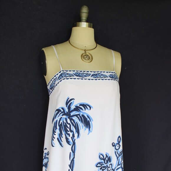 Lilly Pulitzer Jesslyn Silk Maxi Slip Dress Resort White Oversized Tall Tales 2 - Picture 6 of 14